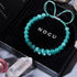 Sarcelle | Argent | Bracelet double macramé en verre Cheshire